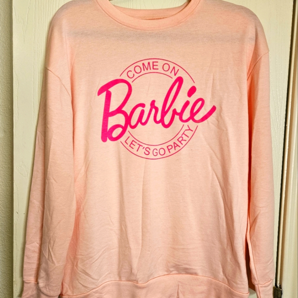 🚨3 for$20🚨Barbue Sweatshirt. Lets Go Barbie- Pale Pink.